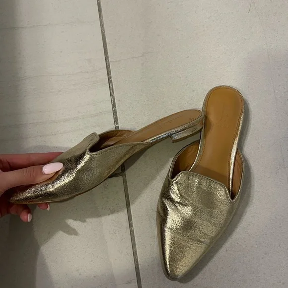 J crew slip on loafers- gold - Picture 2 of 3